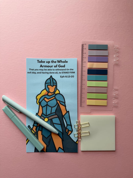 Armor of God Bible Study Kit, Ephesians 6 Christian Gift, Bible Journaling Accessories, Scripture Study Set, Faith Gift for Women