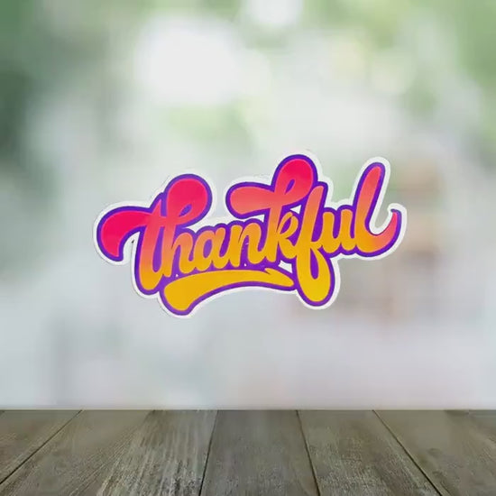 Waterproof Thankful Sticker – Christian Vinyl Decal