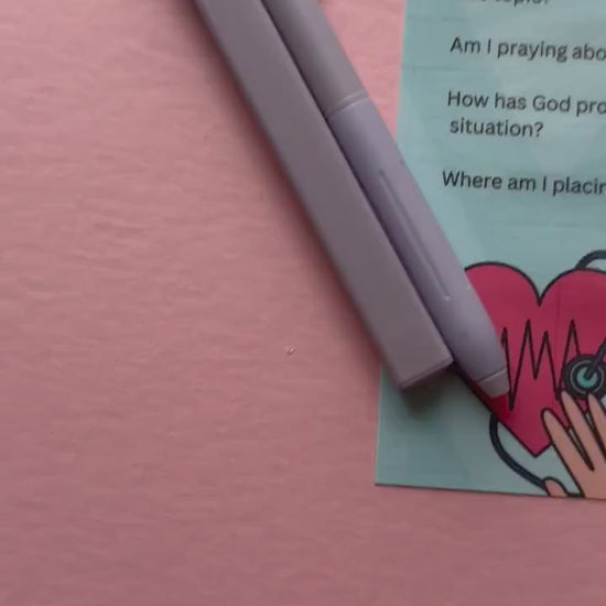 Bible study kit, heart check bookmark, Christian pray study guide