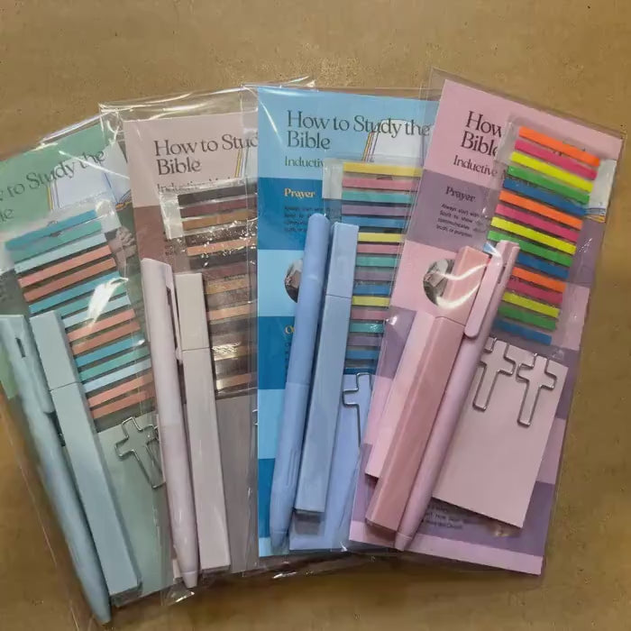 Bible Study Starter Kit | Faith-Based Journaling & Reflection Tools | Bible Study Guide, Highlighters, Bookmarks, Gift for Her