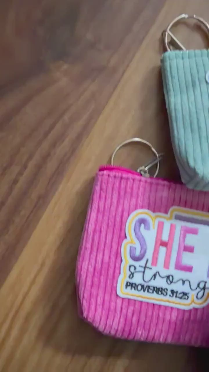 Colorful Corduroy wallet, fun faith patch